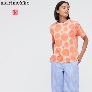 MARIMEKKO X UNIQLO Beige & Orange Polka Dot Tee - Sz S